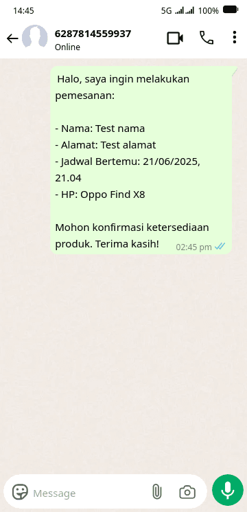 Pesan WhatsApp yang siap dikirim secara otomatis